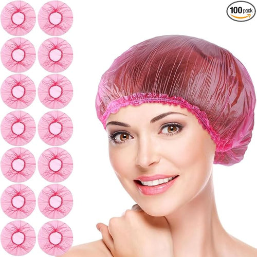 100Pcs Pink Disposable Shower Caps by Unknown