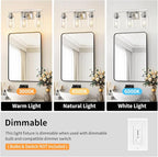 3-Light Bathroom Light Fixtures, Nickel Bathroom Vanity Light - Image 7
