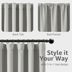 jinchan Chenille Blackout Curtains 84 Inches Long Light Grey Thermal Insulated - Image 8
