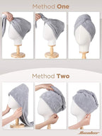 Hicober Microfiber Hair Towel, 3 Packs Hair Turbans - Image 7