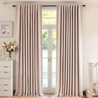 jinchan Chenille Blackout Curtains 108 Inches Long Light Pink Thermal Insulated - Image 6