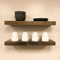 URBANDI, Rustic Floating Shelves, Hidden Bracket, Solid Wood, Heavy Duty by Hand-madeInUSA