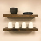 URBANDI, Rustic Floating Shelves, Hidden Bracket, Solid Wood, Heavy Duty by Hand-madeInUSA