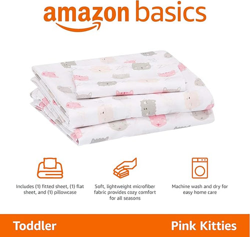 Amazon Basics Kid's Soft Easy-Wash Lightweight Microfiber 3-Piece Sheet Set - Image 2