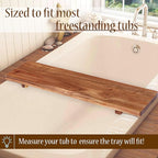Premium 1.2IN Thickened Board Acacia Wood Bathtub Tray Caddy - Image 4