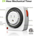BN-LINK Outlet Timer Indoor, 24-Hour Heavy Duty Mechanical Light Timer - Image 2