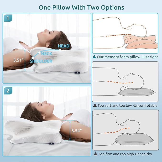 DONAMA Cervical Pillow for Neck and Shoulder Pain Relief, Cooling Contour - Image 2