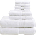 Madison Park 800GSM Bathroom Towel Set of 8 100% Cotton Bath Towel Set by MADISONPARK