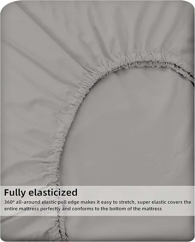 HBHLFZ Twin XL Fitted Sheet Only, Soft Breathable Bottom Sheet - Image 5