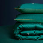 mixinni Dark Green Duvet Cover Twin XL Size, 100% Long Staple Cotton Honeybee - Image 7