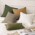 MIULEE Decorative Linen Pillow Covers 20x20 Inch Tan TaupeBoho Farmhouse - Image 6