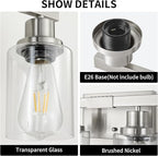 Bathroom Vanity Light, 6-Light Nickel Modern Matte Wall Sconce Lighting - Image 4