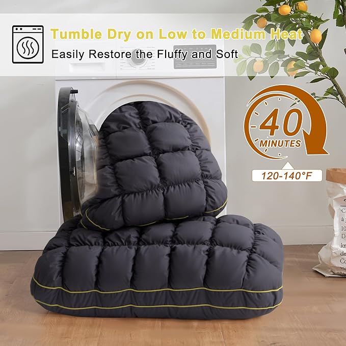 YOUR MOON Fluffy Support Bed Pillow Queen Size Set of 2, Super Soft Premium - Image 6