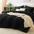 CozyLux King Comforter Set Black, 7 Pieces Bed in a Bag Soft Bedding Comforter by CozyLux