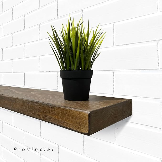 URBANDI, Rustic Floating Shelves, Hidden Bracket, Solid Wood, Heavy Duty - Image 6