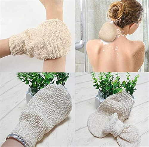 2 Pcs Exfoliating Gloves, Bath Shower Gloves Mitts Bamboo Fiber Bath Body - Image 2