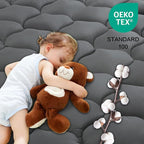 LEISURE TOWN Cotton Queen Mattress Pad Fitted Quilted Mattress Cover Pillow Top - Image 2