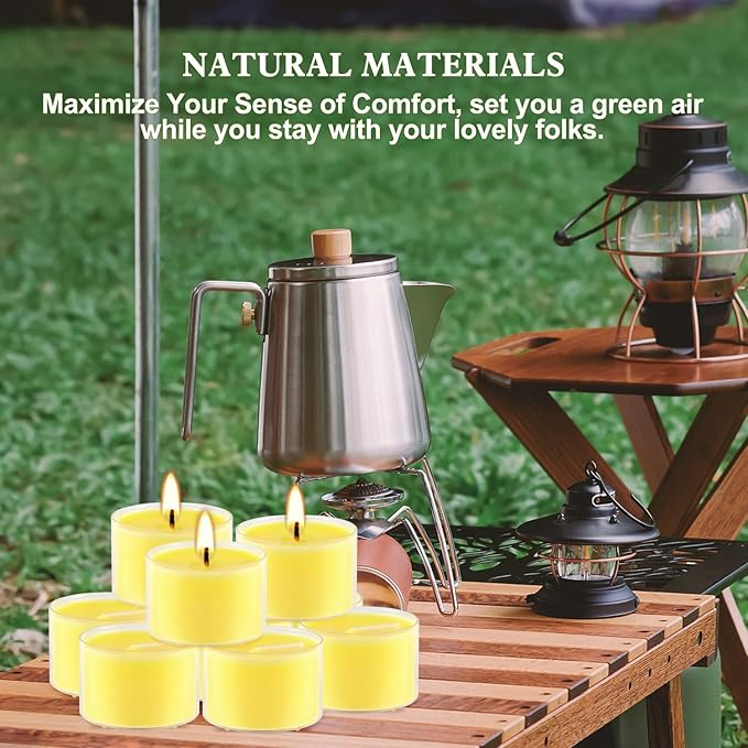 50 Pack Clear Tea Lights Candles Bulk, Summer Citronella Candle Outdoor and - Image 6