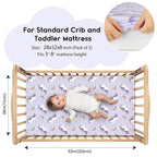 Yoofoss Baby Crib Sheets for Boys Girls, Fitted Crib Sheet 2 Pack for Standard - Image 2