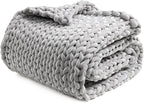 YnM Velvet Weighted Blanket, Handmade Chunky Knitted Design, Soft and Cozy by YNM