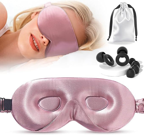 Adjustable Silk Sleep Mask for Custom Comfort | 3D Contour & Blackout Nose Wing by Unknown