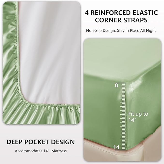 CozyLux Satin Sheets King Size Sheet Set - Image 4
