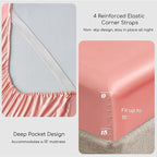 MR&HM Satin Bed Sheets, Full Size Sheets Set - Image 4