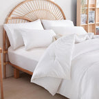 weigelia Twin Comforter Set White Comforter 2 Pieces Boho Solid Color Bedding - Image 3