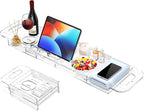 Expandable Bathtub Tray Caddy, AZ. MIFENO Clear Acrylic Bath Tray by Unknown