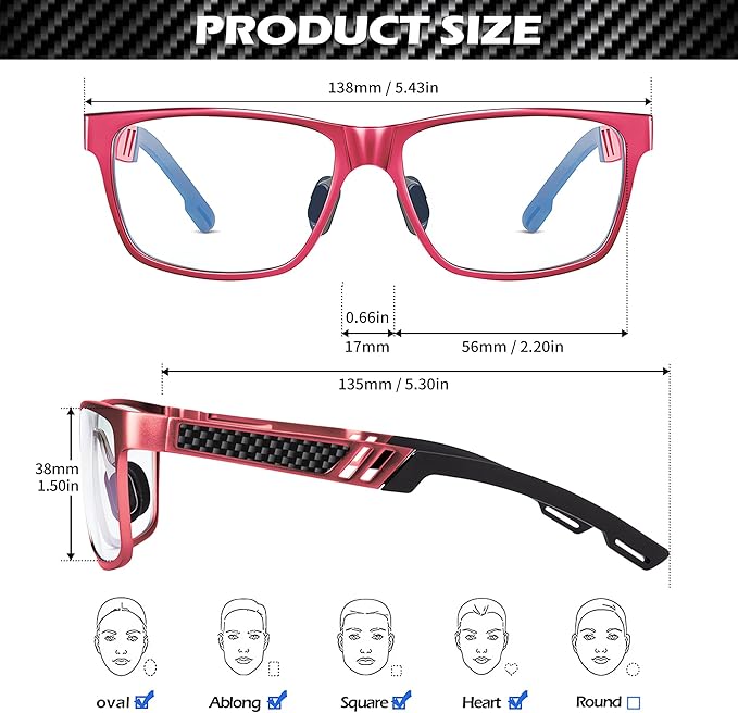 ANYLUV Blue Light Blocking Glasses Men Computer Gaming Glasses Lightweight - Image 5