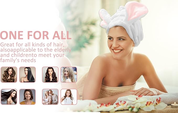 fhgnysm 2 Packs Microfiber Hair Towel, Hair Turbans - Image 7