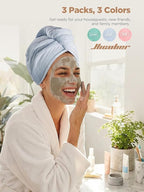 Hicober Microfiber Hair Towel, 3 Packs Hair Turbans - Image 5