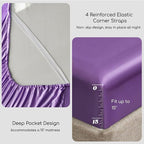 MR&HM Satin Bed Sheets, Queen Size Sheets Set - Image 5