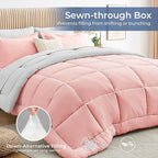 Sasttie Twin XL Comforter Set, 5 Pieces Reversible Twin XL Bed in a Bag - Image 3