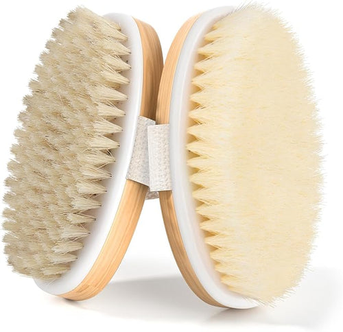 2 Pack Dry Brushing Body Brush, Natural and Soft Bristle Shower Brush by Tskcos