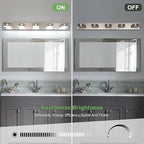 Brushed Nickel Bathroom Light Fixtures Over Mirror, 5-Light Bathroom Vanity - Image 5