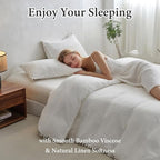 Simple&Opulence French Linen Blended Duvet Cover King, Flax Viscose Derived - Image 4