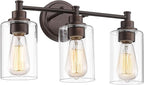 FEMILA 3-Light Vanity Light, Farmhouse Bathroom Light Fixtures, Metal Wall by FEMILA