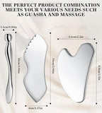 Gua Sha Facial Tools, 3 in 1 Stainless Steel Metal Guasha & Eye Cream - Image 3