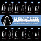 UNA GELLA Medium Stiletto Gel Nail Tips Full Cover 216Pcs Almond Shape Nails - Image 8