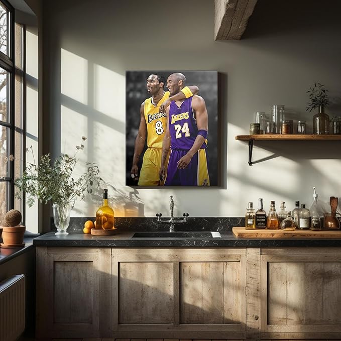 Kobe Bryant Canvas Wall Art Print Poster, Iconic Basketball Player Dual-Era - Image 4