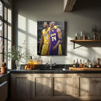 Kobe Bryant Canvas Wall Art Print Poster, Iconic Basketball Player Dual-Era - Image 4