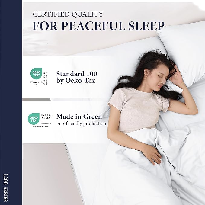 100% Egyptian Cotton Pillow Cases Standard/Queen Size Set of 4 - Image 5