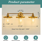 ZGLAOJT 3 Light Vintage Vanity Light Gold Bathroom Light Fixtures Over Mirror. - Image 2