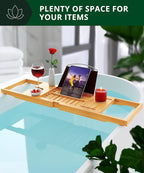 ROYAL CRAFT WOOD Premium Foldable Bathtub Tray Caddy - Image 4
