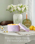 M&SENSE Dual-Wicks Lilac Scented Candles 12oz, 2 Wick Spring Soy Candle - Image 5