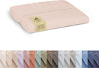 Linen Home 100% Cotton Percale Weave Fitted Sheet, Queen Size, Sand Shell by LINENHOME