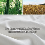 Simple&Opulence French Linen Blended Duvet Cover Queen, Flax Viscose Derived - Image 2