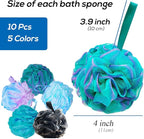 10 Pcs Shower Loofahs, Bath Shower Loofah Sponge, Exfoliating Shower Pouf Balls - Image 2