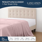Lane Linen 100% Organic Cotton Queen Size Flat Sheet Only - Image 2